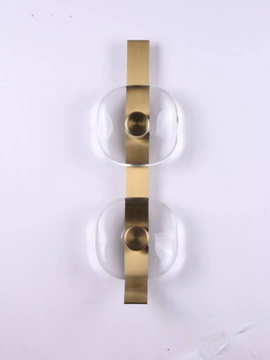Crystal & Steel Wall Light – Twin Glow in Gold Finish