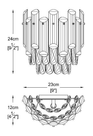 Crystal Wall Light in Chrome with Smoky Accents – G9 Holder