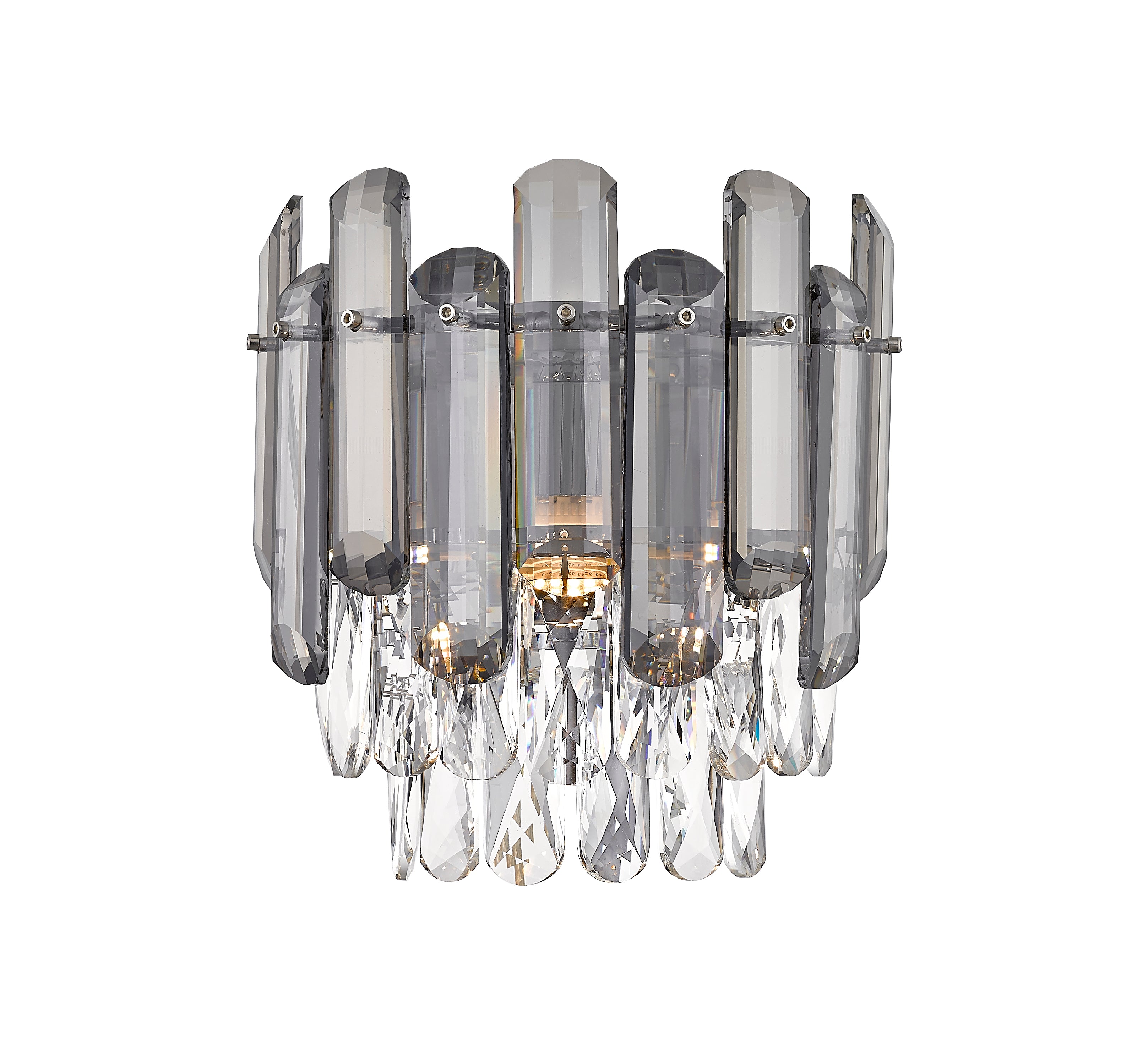 Crystal Wall Light in Chrome with Smoky Accents – G9 Holder