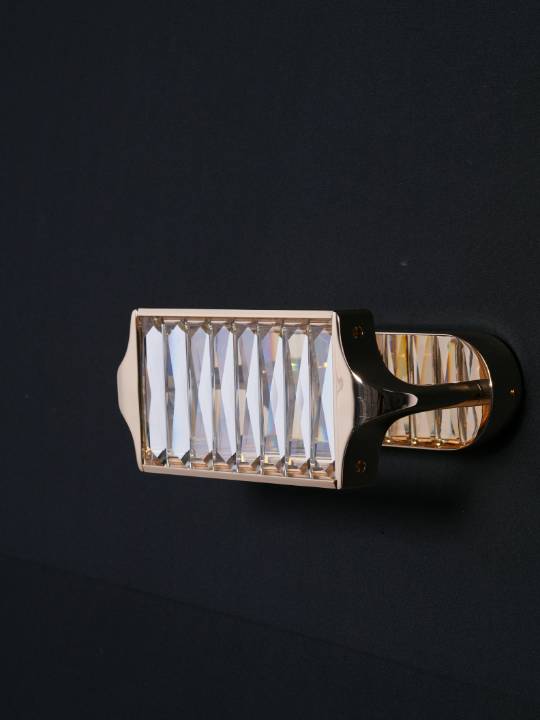 Crystal Accent Wall Light with Gold Metal Frame – 16W LED