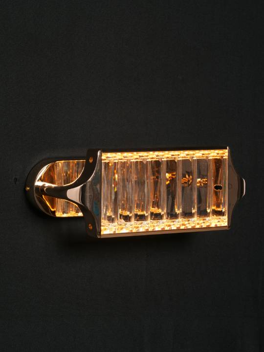 Crystal Accent Wall Light with Gold Metal Frame – 16W LED