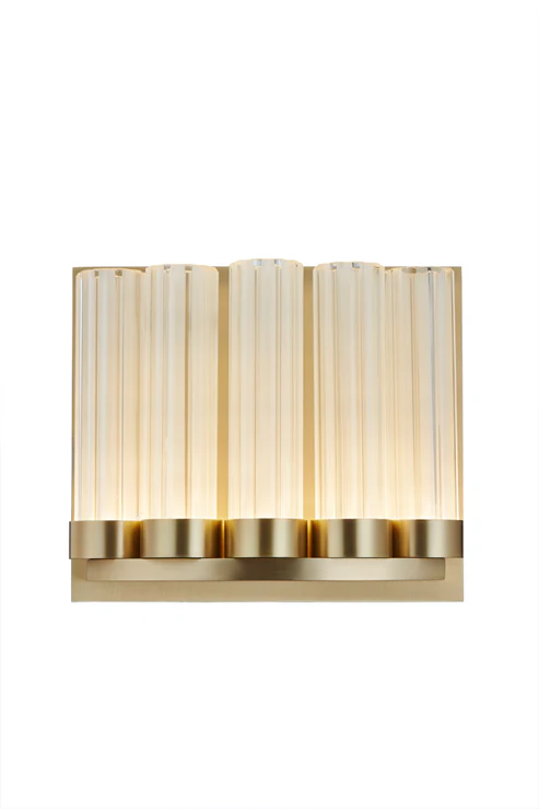 Brass & Crystal Glass Wall Light – 18W LED