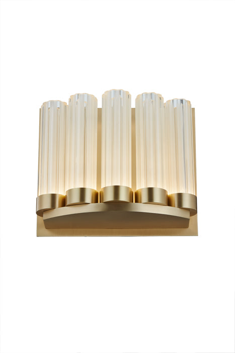Brass & Crystal Glass Wall Light – 18W LED