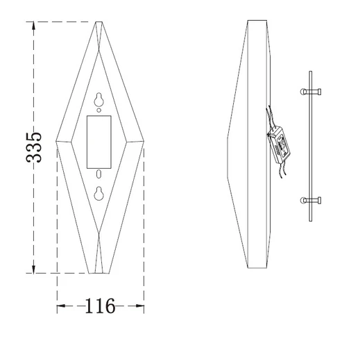 Slim Gold Crystal Wall Light – K9 Crystal & Stainless Steel (8W)