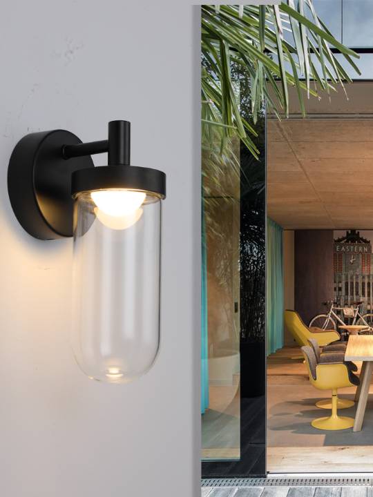 Modern Matte Black Outdoor Wall Light – 5W LED (IP54 Rated)
