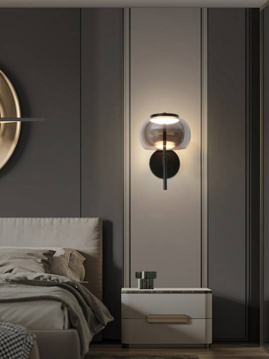 Smoky Grey Wall Light – Matte Black Finish (7W)